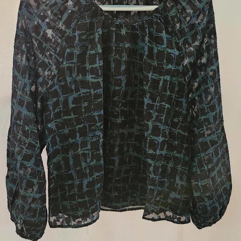 Kate & Mallory Black and Teal Blouse